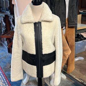 Shearling and leather jacket